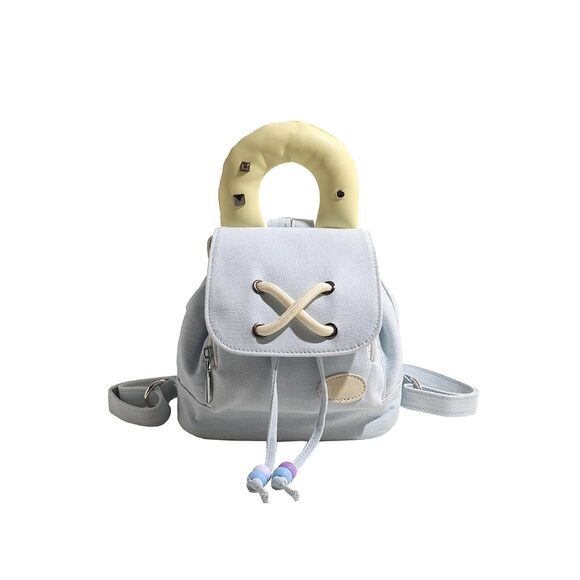 5633 Denim Backpack Drawstring Rucksack Casual Style Lightweight Daypack